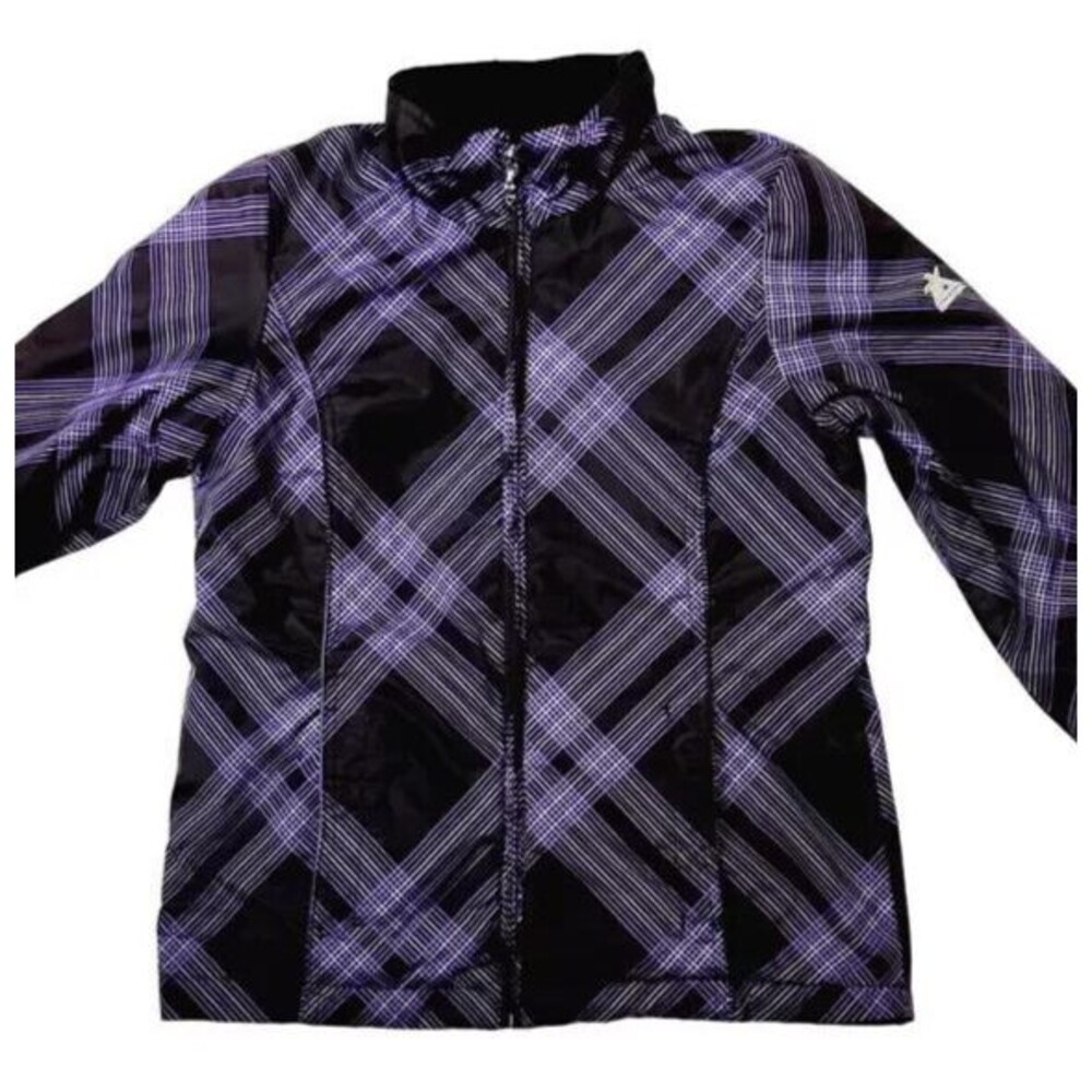 ZeroXposur Womens Jacket Small Purple Black Plush Reversible Coat Winter Ski